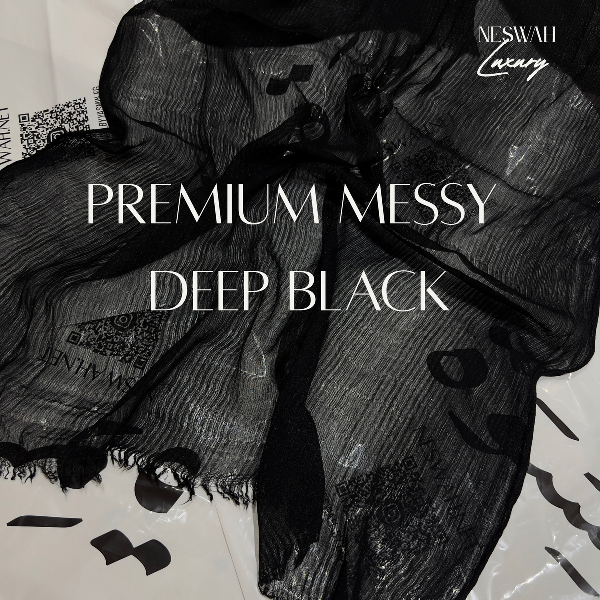 Premium Messy chiffon deep black