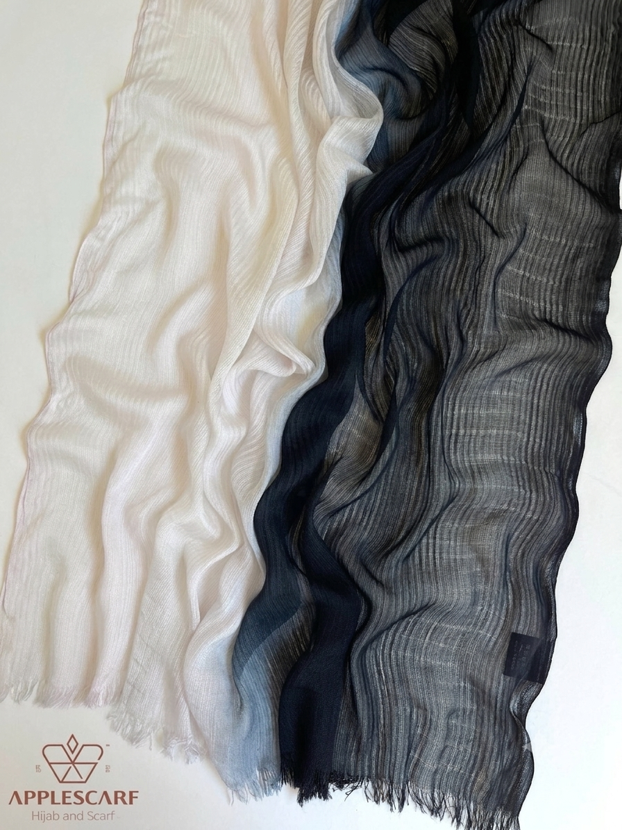 Messy chiffon black to white
