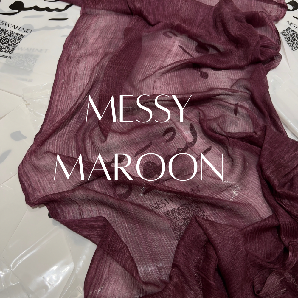 Messy chiffon maroon
