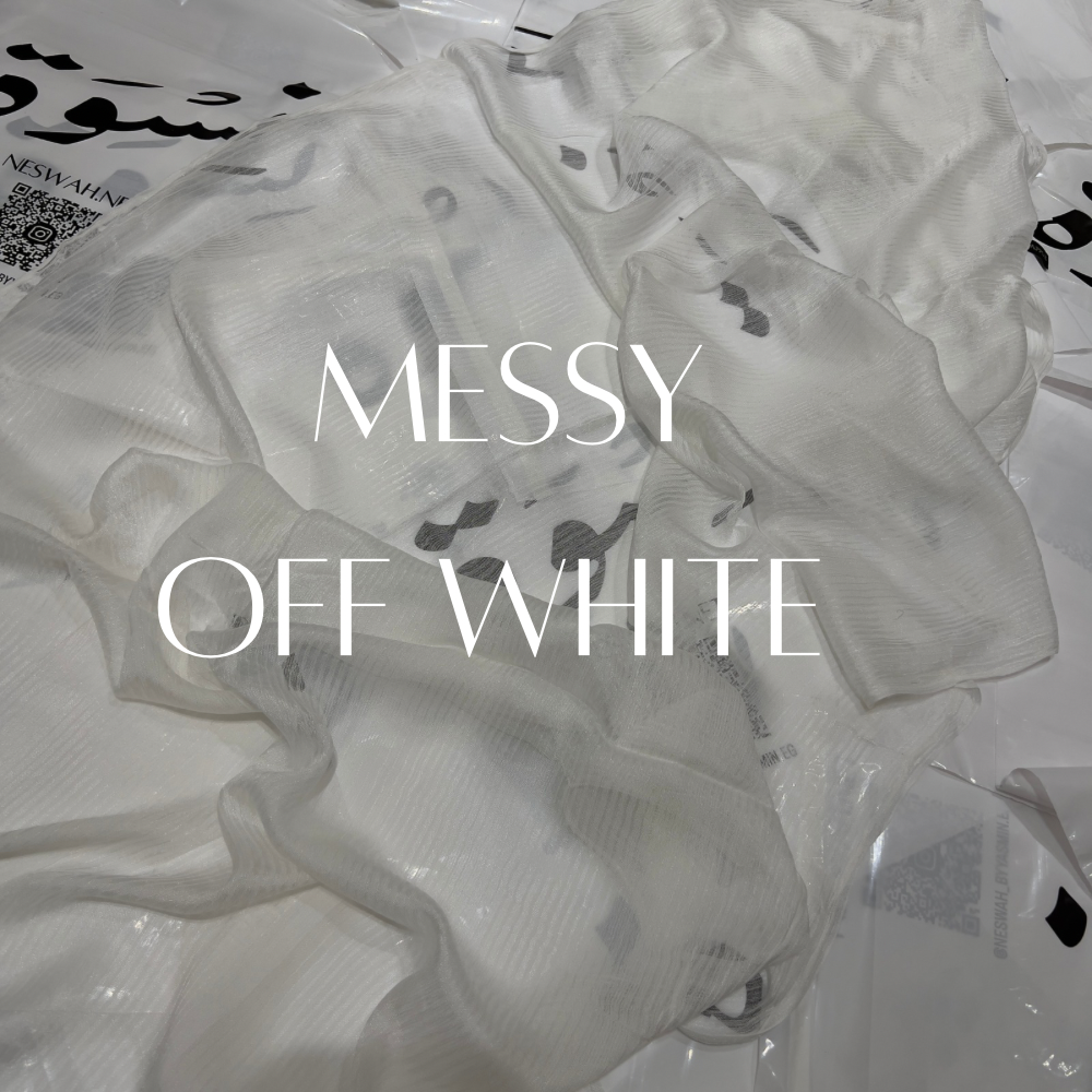 Messy chiffon off white
