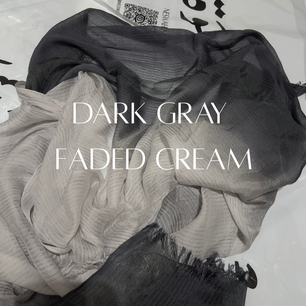 Messy chiffon dark gray -faded cream