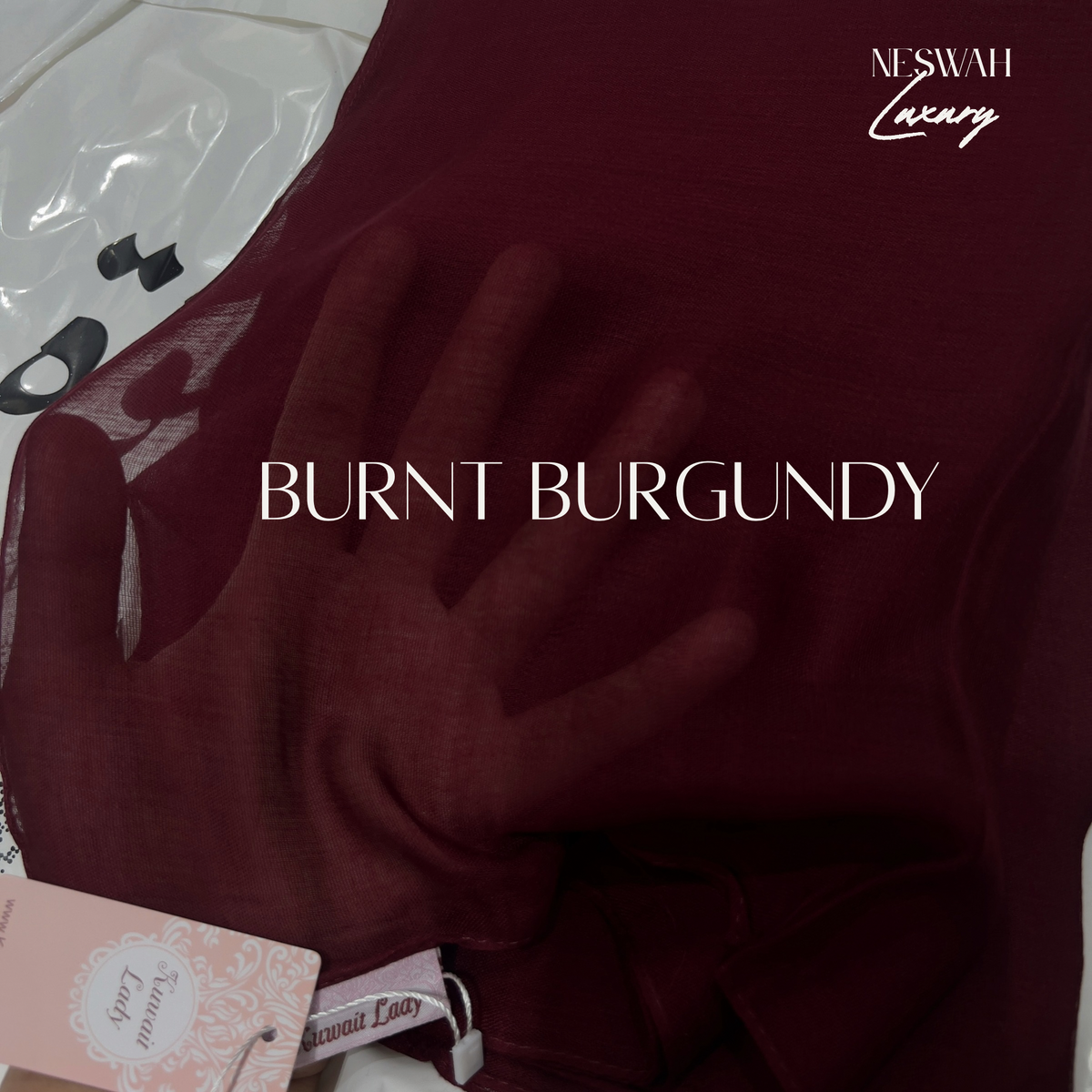Kuwait lady burnt burgundy linen