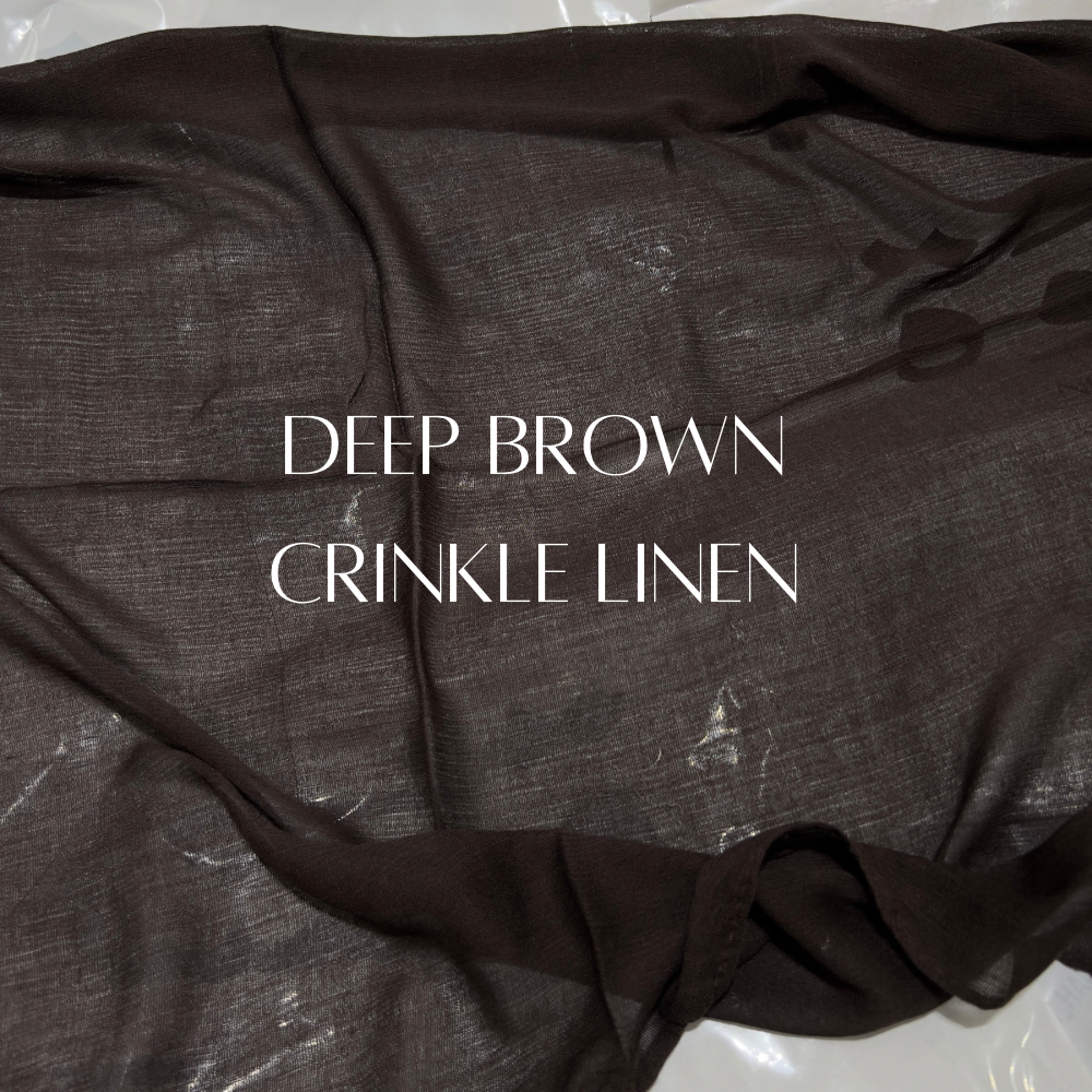 Deep brown crinkle linen