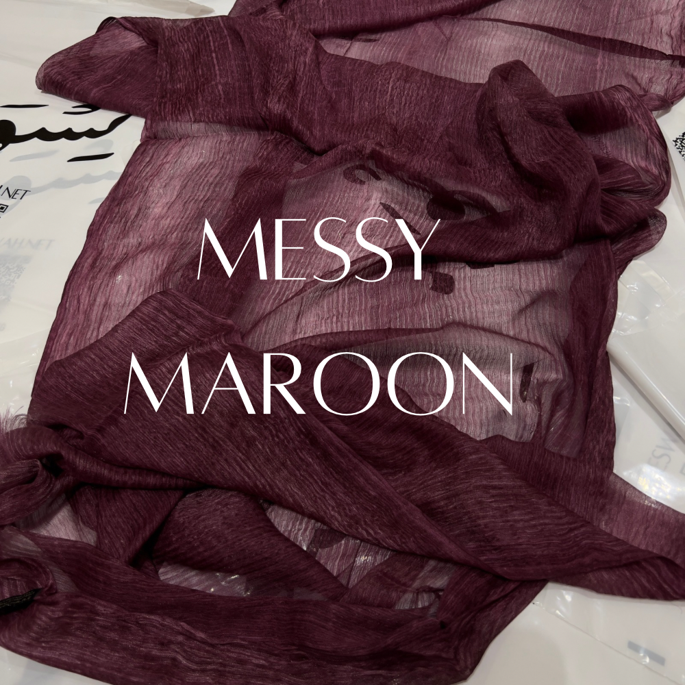 Messy chiffon maroon