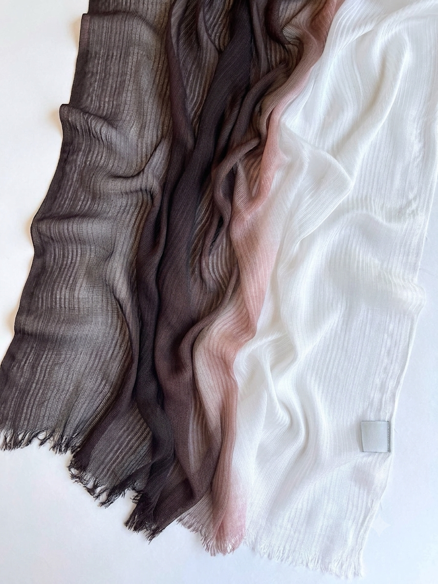 Messy chiffon brown to off white