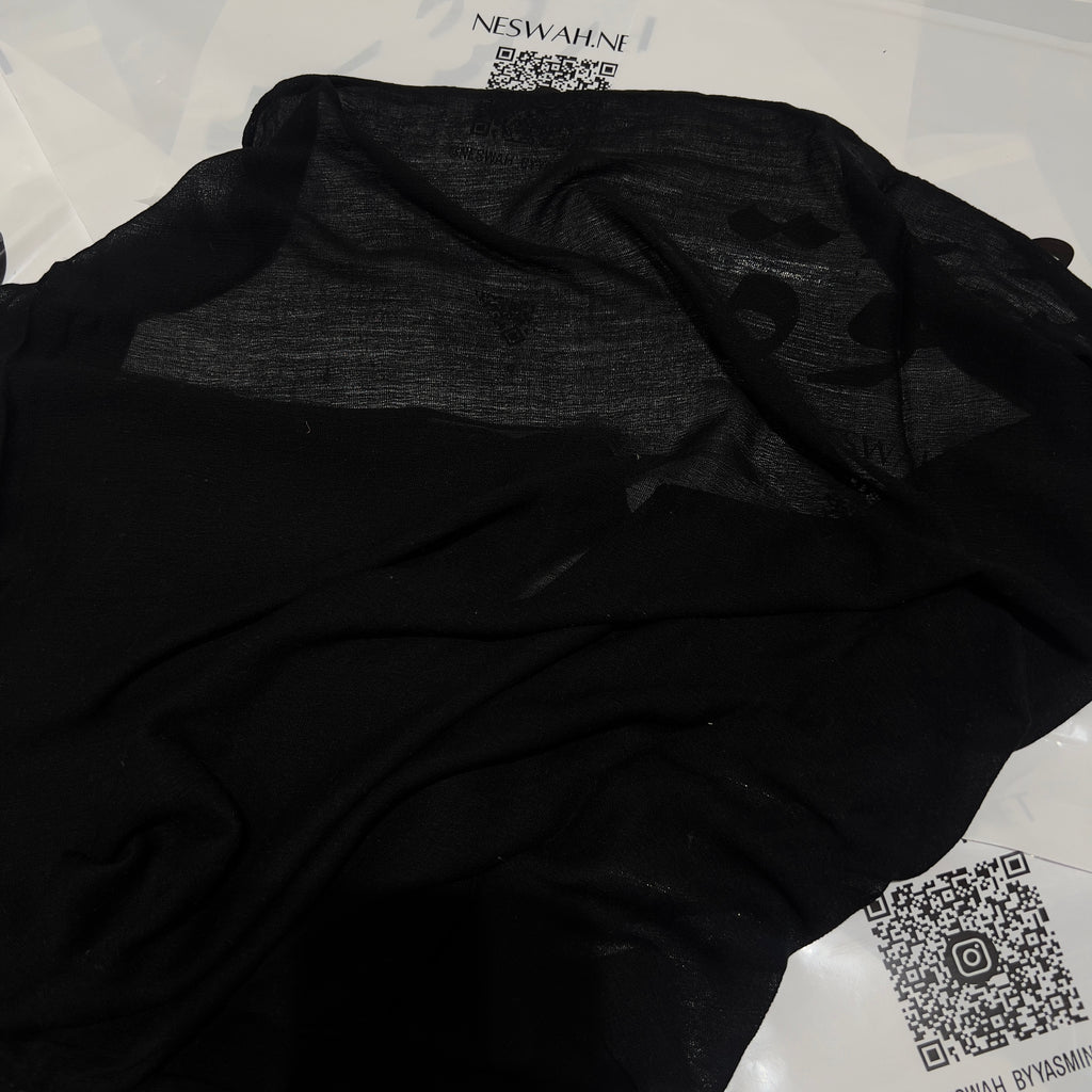 Crinkle linen black