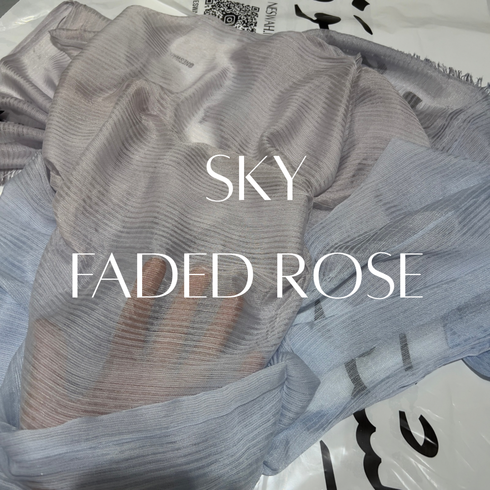 Messy chiffon sky-faded rose