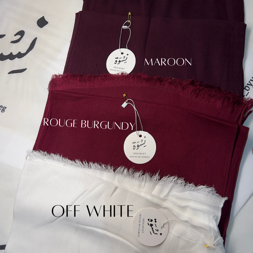 Maroon burgundy Sponge Model Scarf