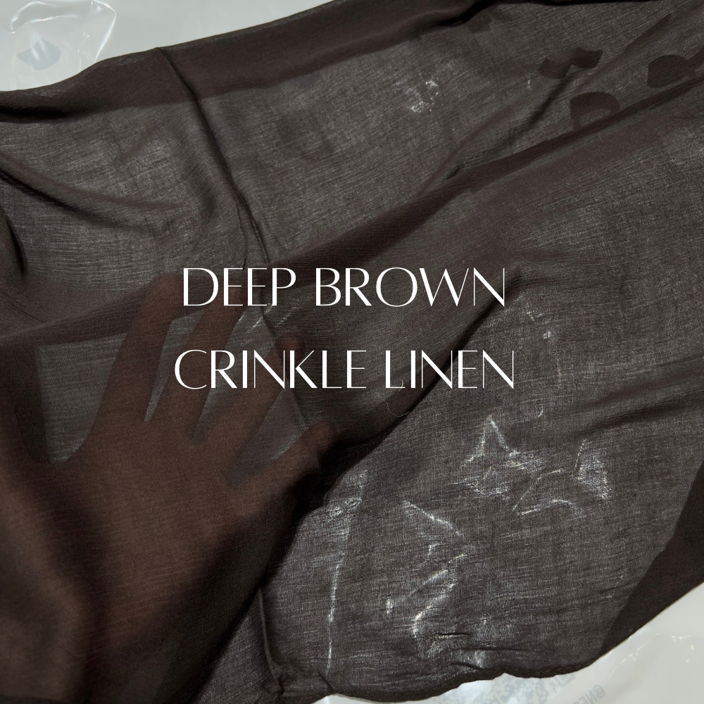 Deep brown crinkle linen