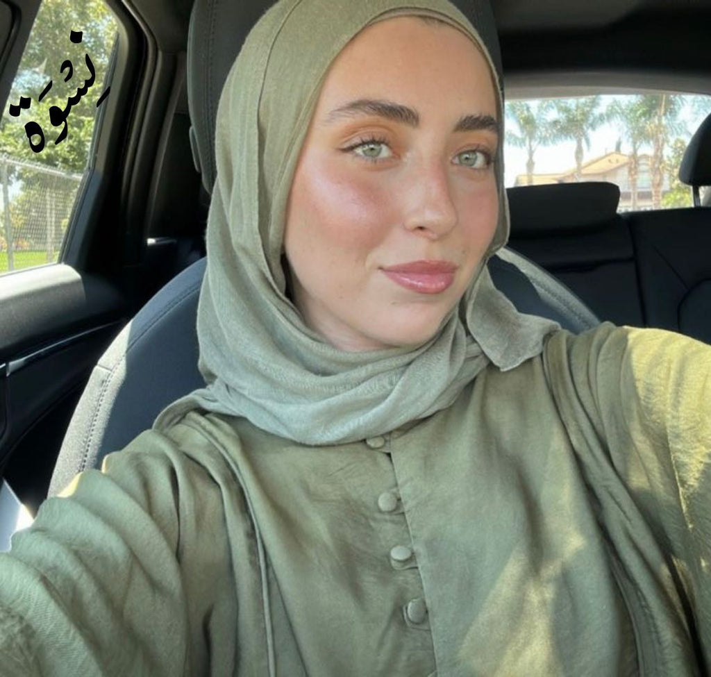 Olive Sponge Cotton Scarf